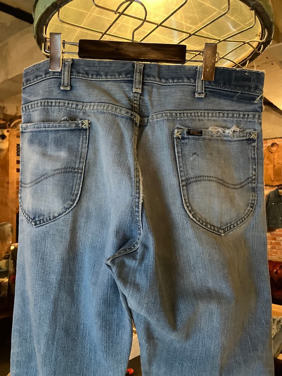 70s USA 빈티지 LEE 리 라이더스 부츠컷 플레어 데님 팬츠 상품이미지6