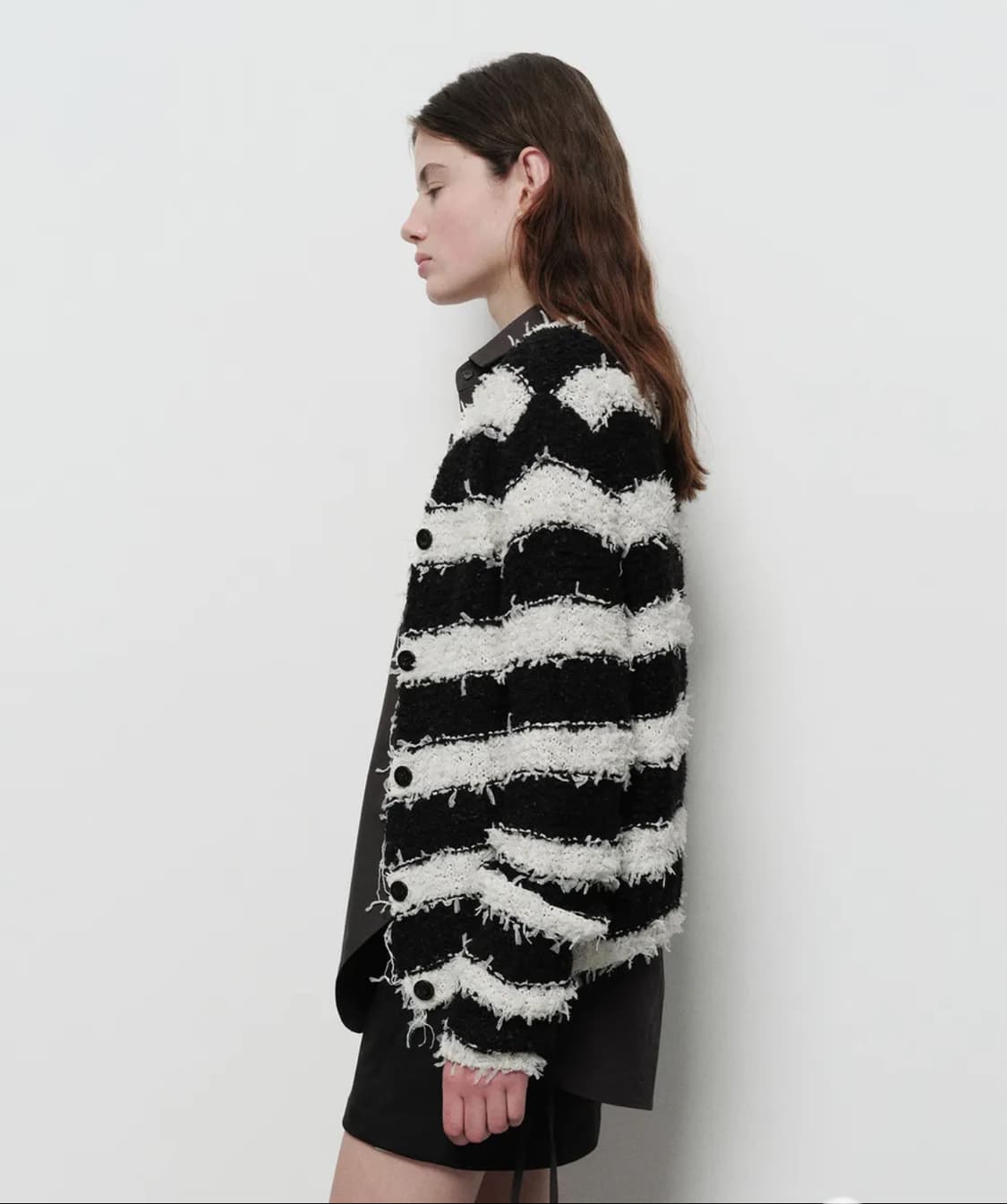 다이애그널 스트라이프 가디건 니트 가디건 단가라 상품이미지4