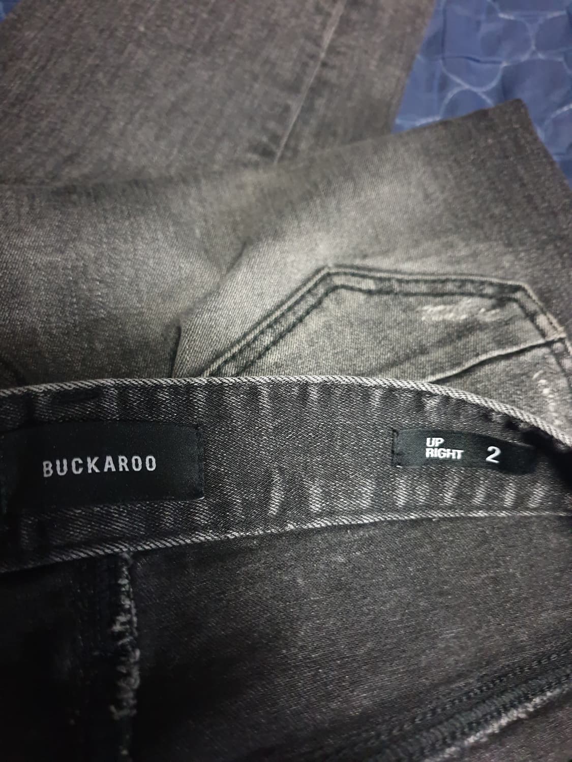 버커루 UP2 스트레치 크롭 슬림 데미지 워싱 데님팬츠 흑청 (30) 상품이미지5