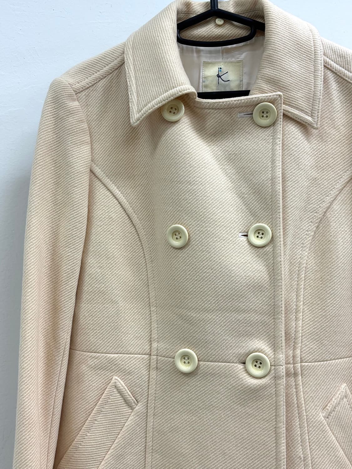 빈티지 아이보리 더블 코트 자켓 상품이미지6