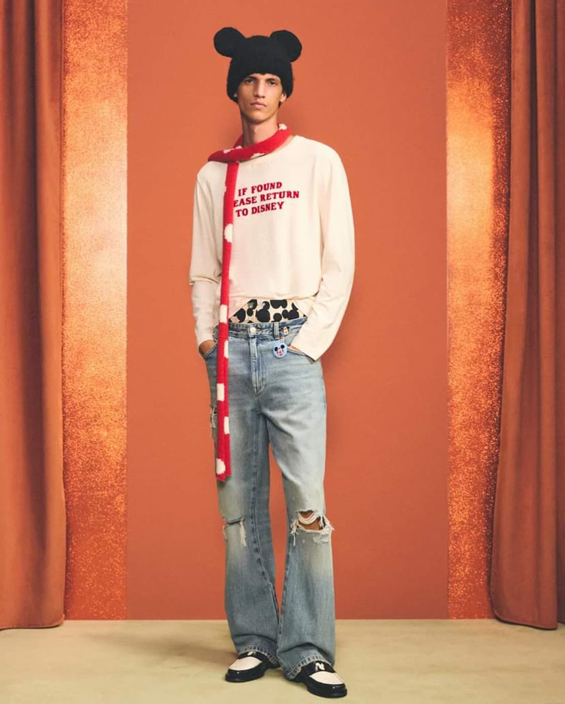 Harry Lambert 디즈니 콜라보 레더 페니로퍼 화이트 더비슈즈구두 상품이미지7