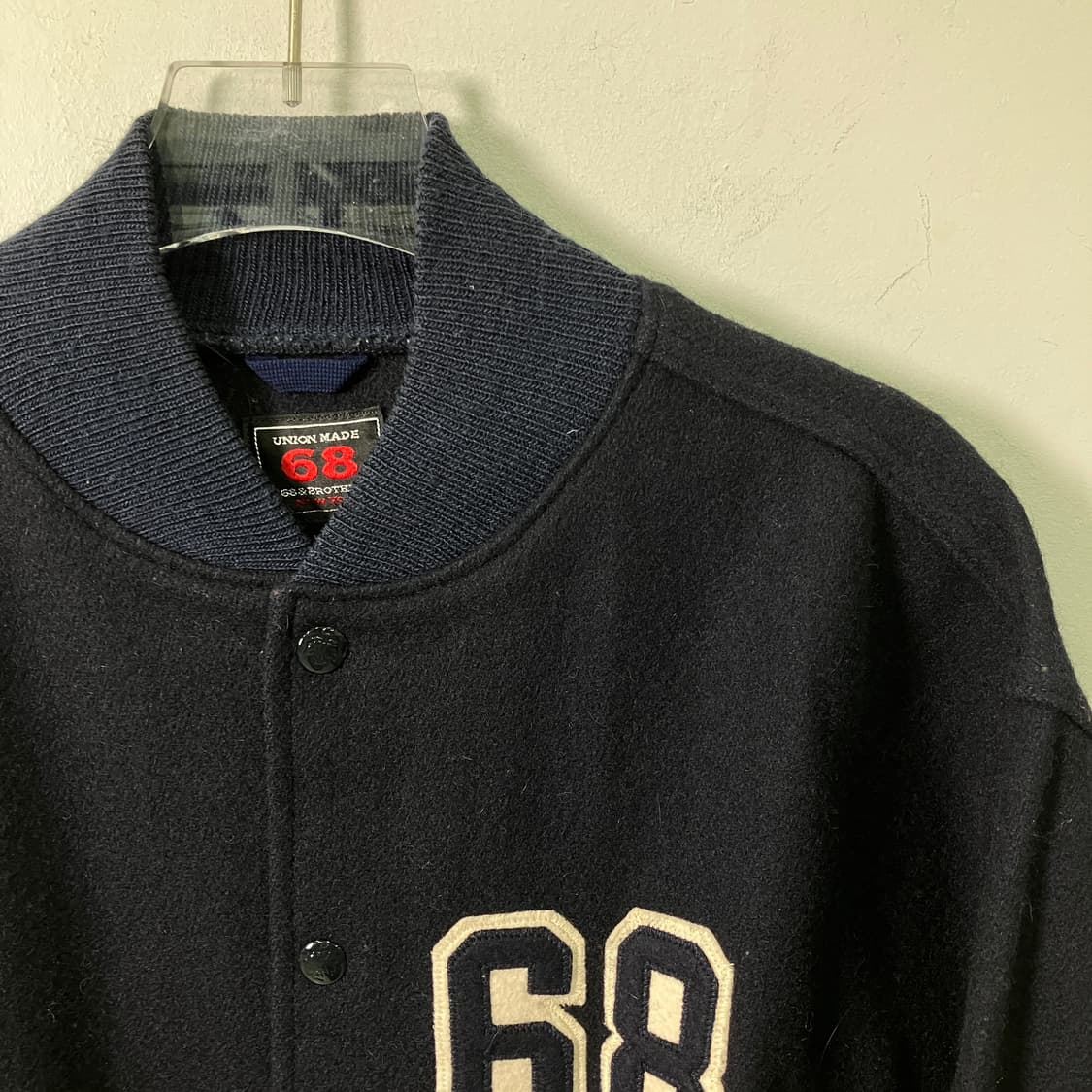 유니온 메이드 네이비 울 바시티 자켓 L 상품이미지4