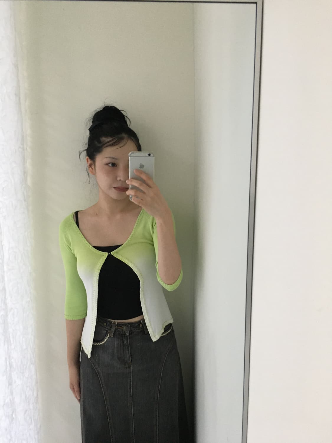 lime beads gradient knit cardigan 상품이미지4