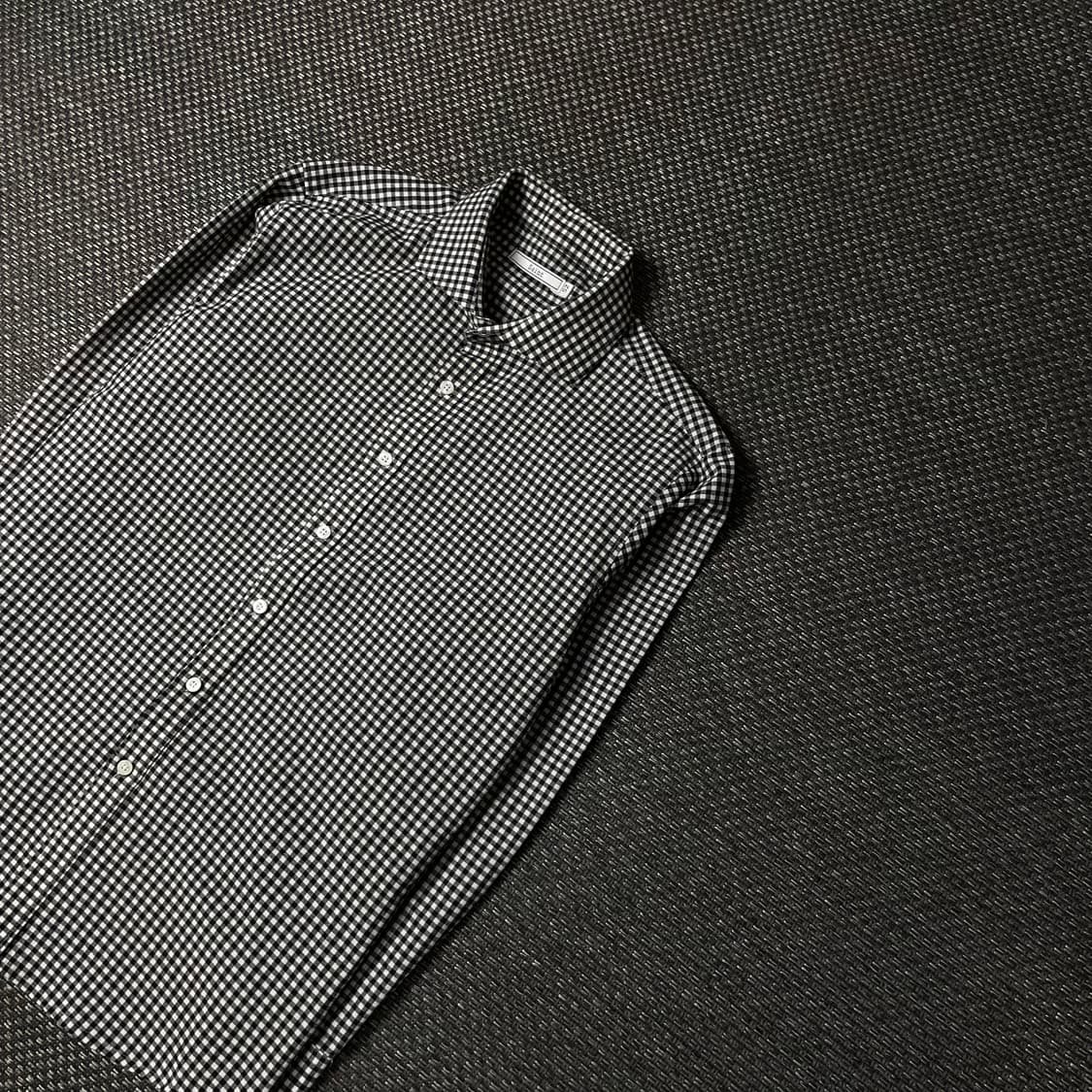 세인트 블랙 마이크로 체크 패턴 긴팔 셔츠 52 상품이미지4