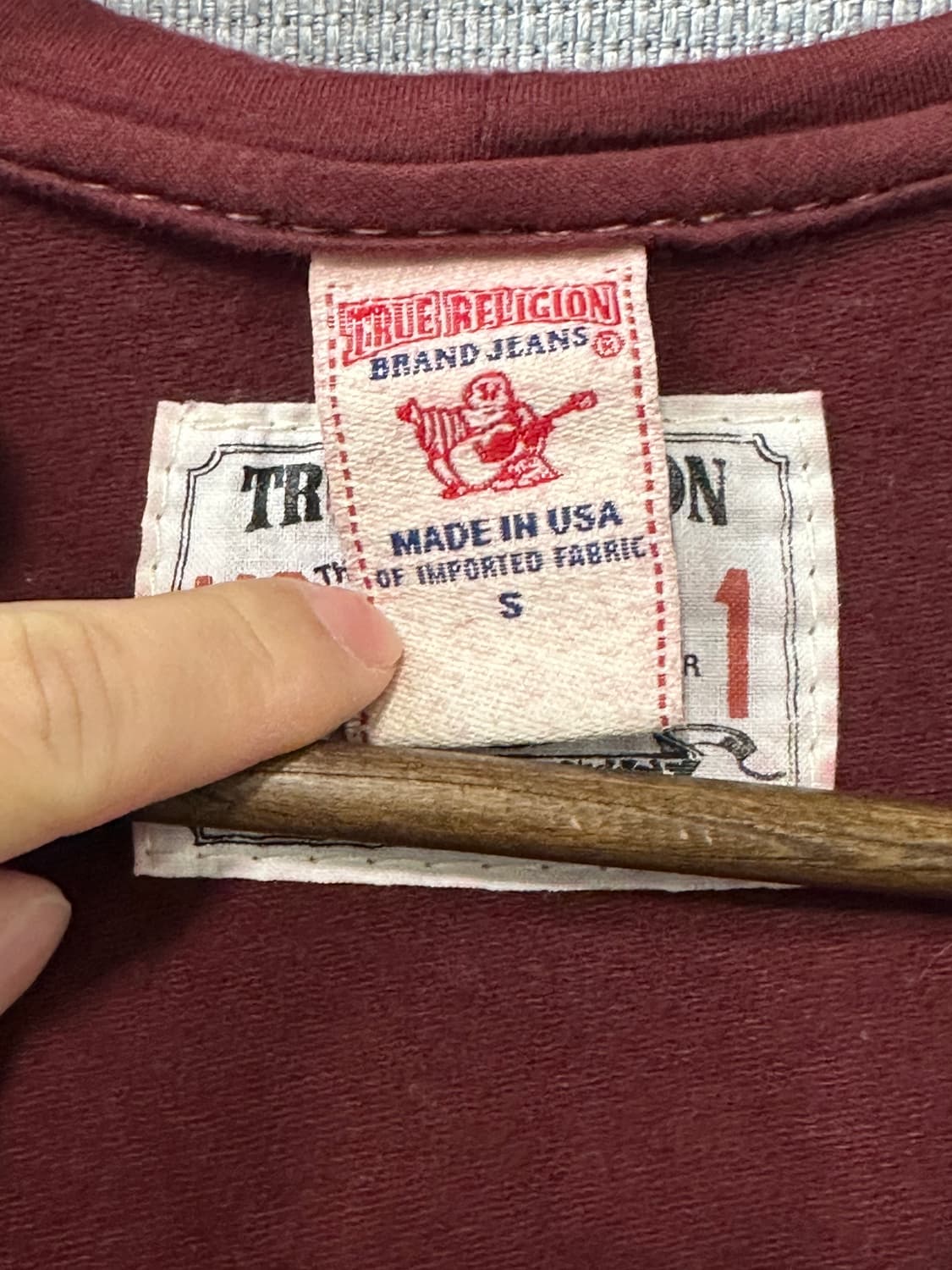 트루릴리전 True Religion 버건디 집업 후디 상품이미지5