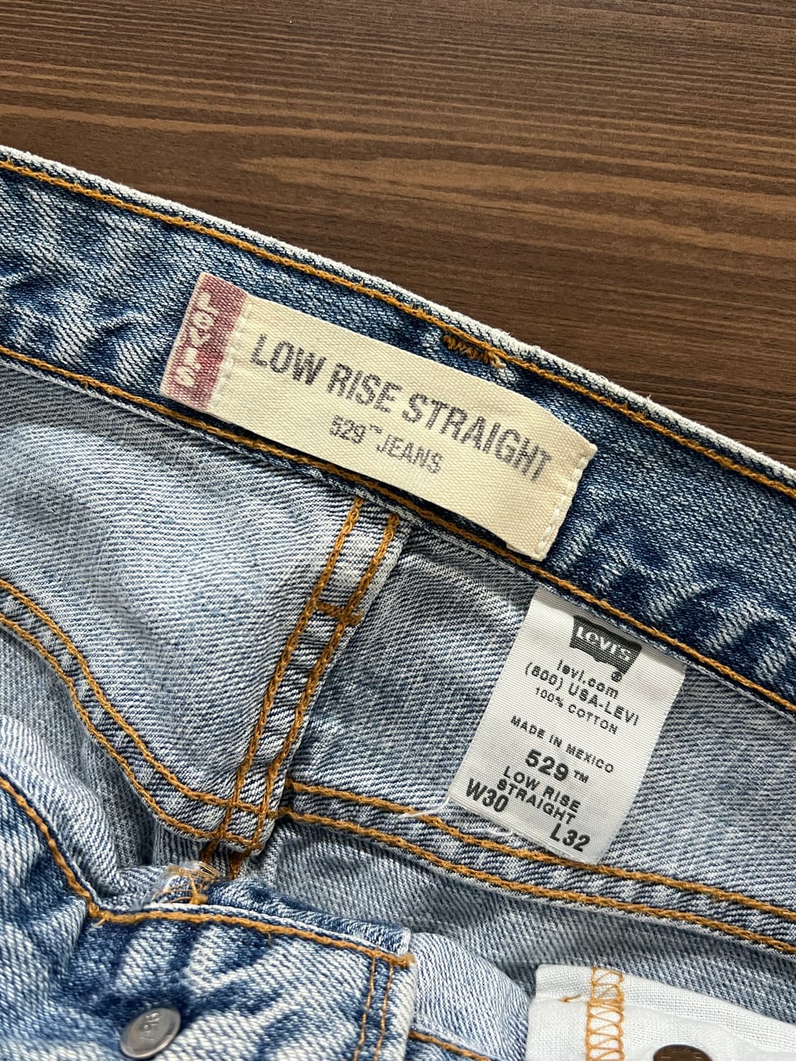 00s Levis 리바이스 529 로우 라이즈 스트레이트 데님 팬츠 상품이미지5