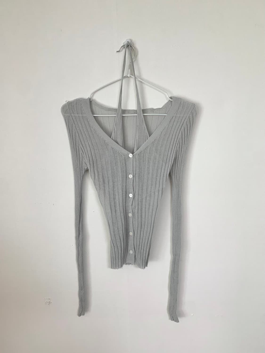 옷속무 홀터 골지가디건 상품이미지1