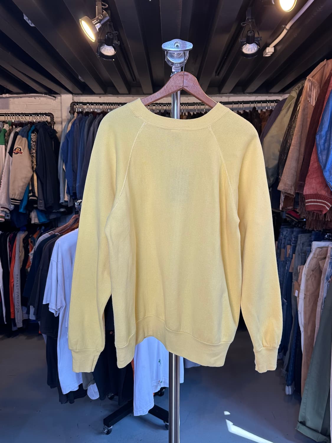 90s 50/50 플레인 스웻셔츠 옐로우 made in usa  상품이미지2