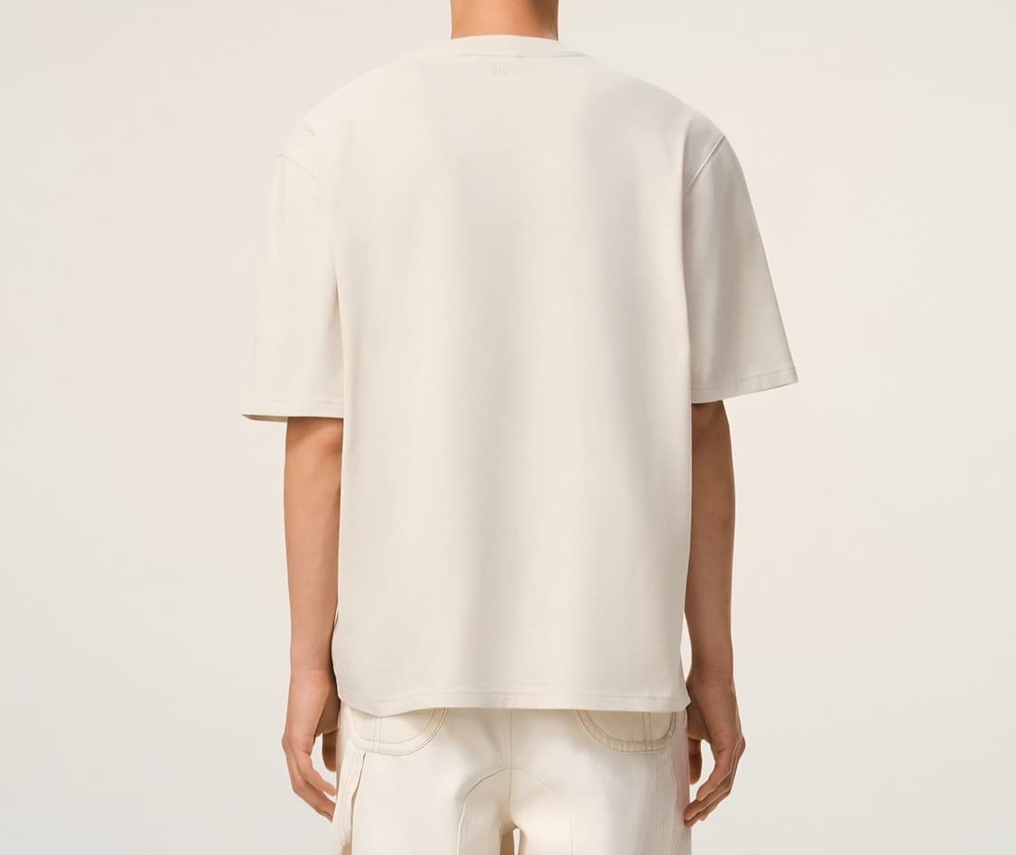 아미 빅로고 자수 반팔티 아이보리 L(새상품/정품) 상품이미지4