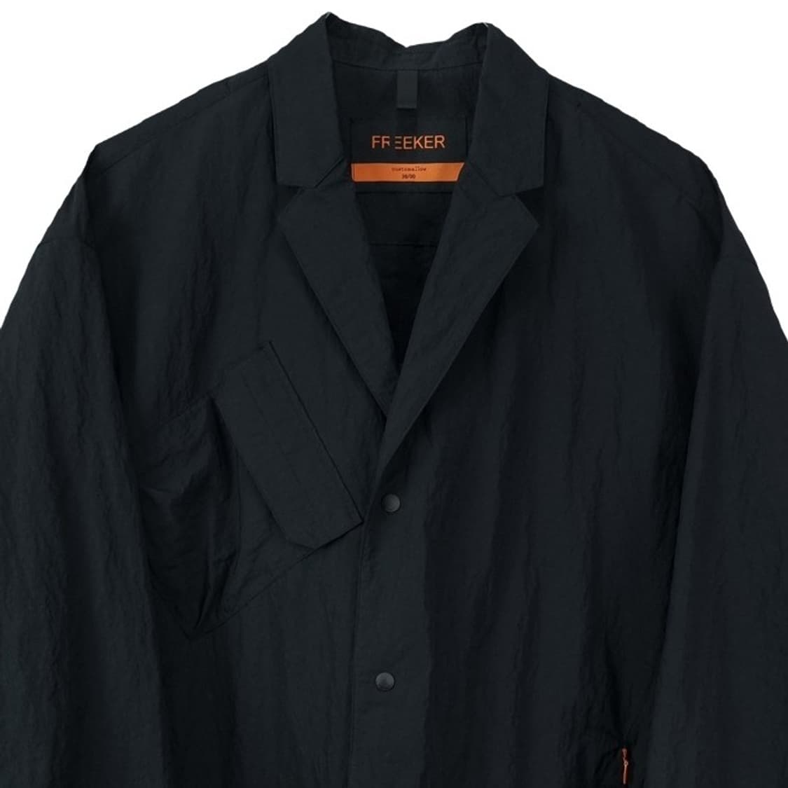 [커스텀멜로우] 오버사이즈 나일론 블레이저 자켓 블랙 M19947 상품이미지4