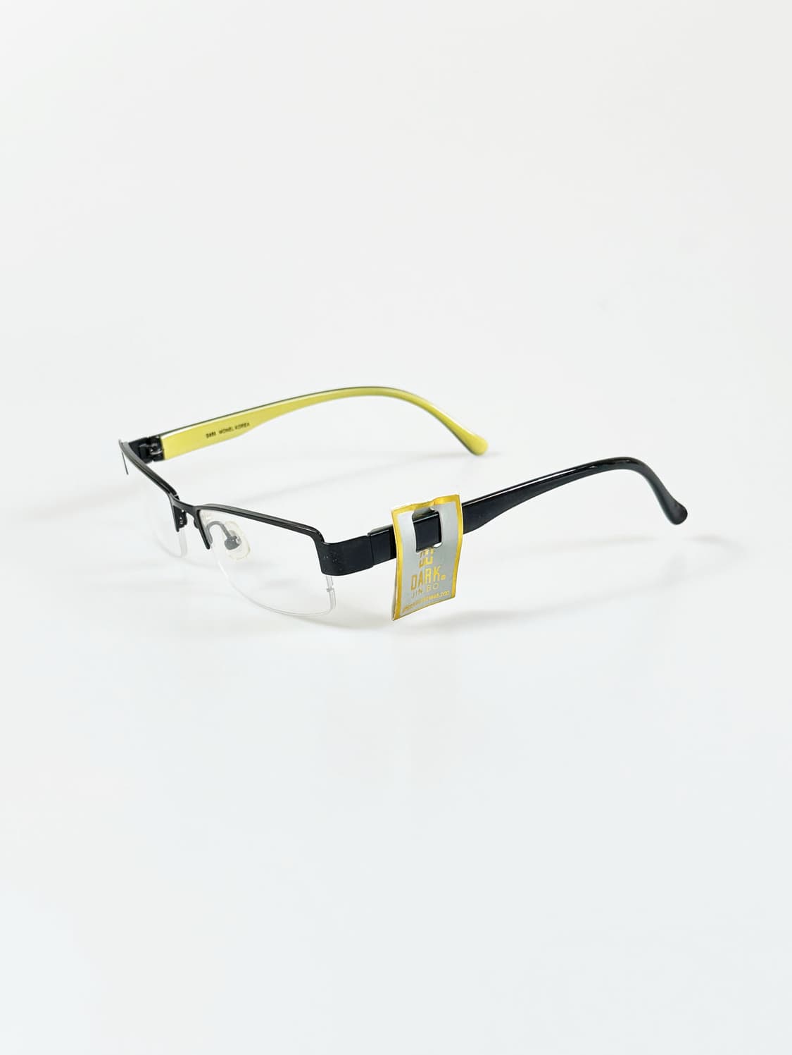 DARK 블랙 반무테 스퀘어 메탈 빈티지 안경 상품이미지3