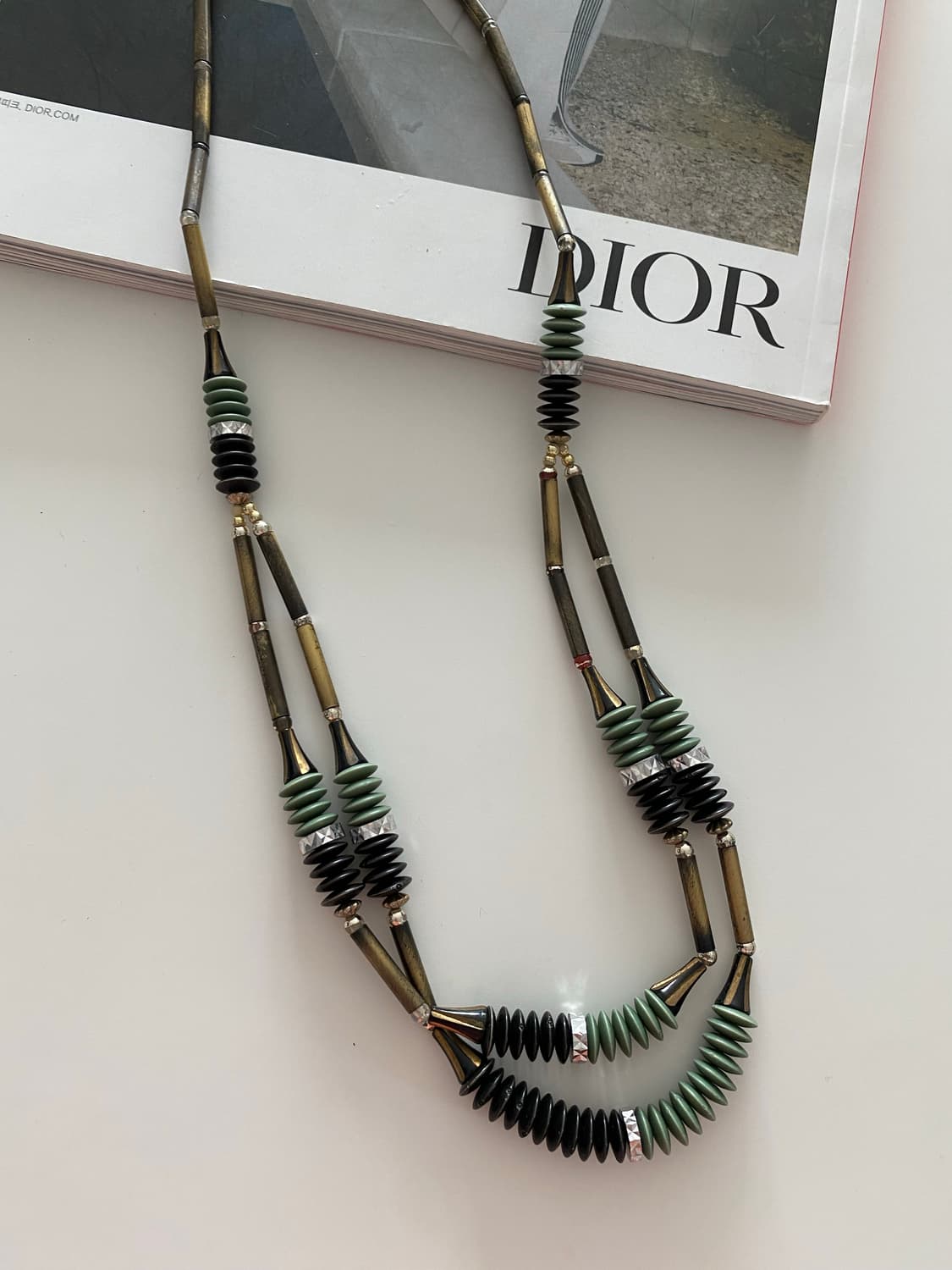 빈티지 에스닉 비즈 롱 목걸이 갸루 펑크 상품이미지3