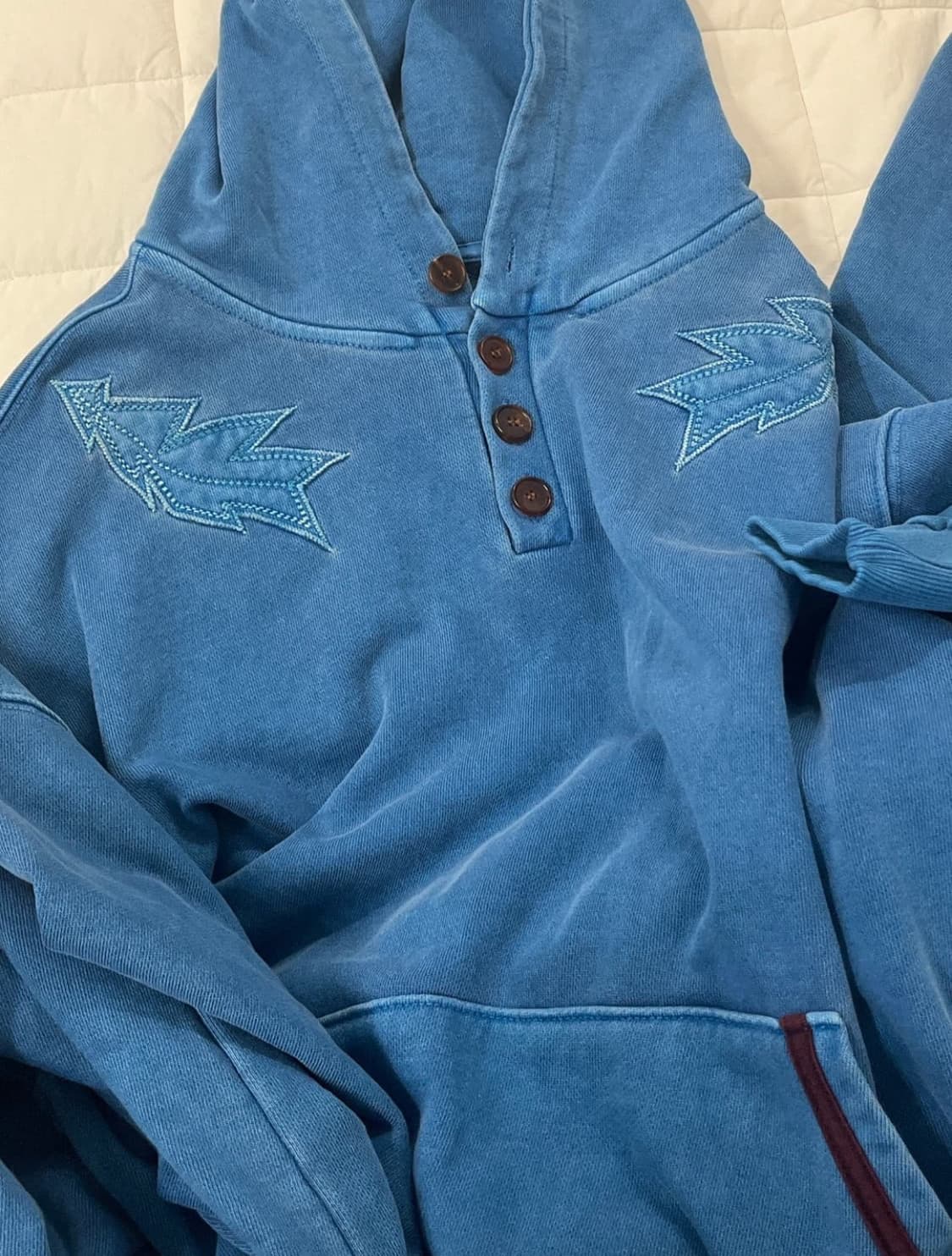 카락터 후드 Garment dyed button hoodie / Pigm 상품이미지2