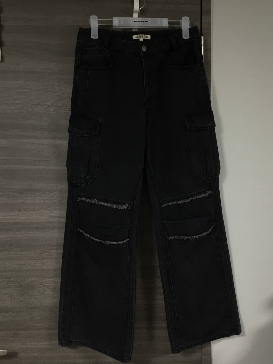 [2] 코이세이오 라운드 포켓 카고 진 블랙 상품이미지2