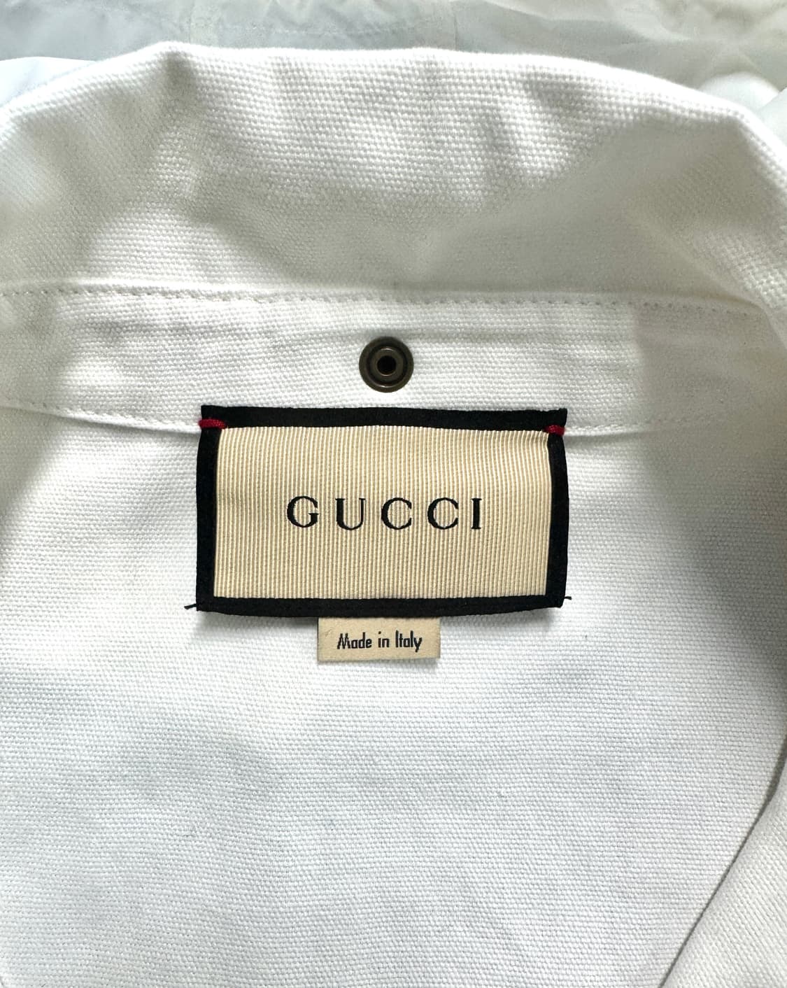 GUCCI 구찌 에코 코튼 빈티지 라벨 화이트 블루종 자켓 50 상품이미지5