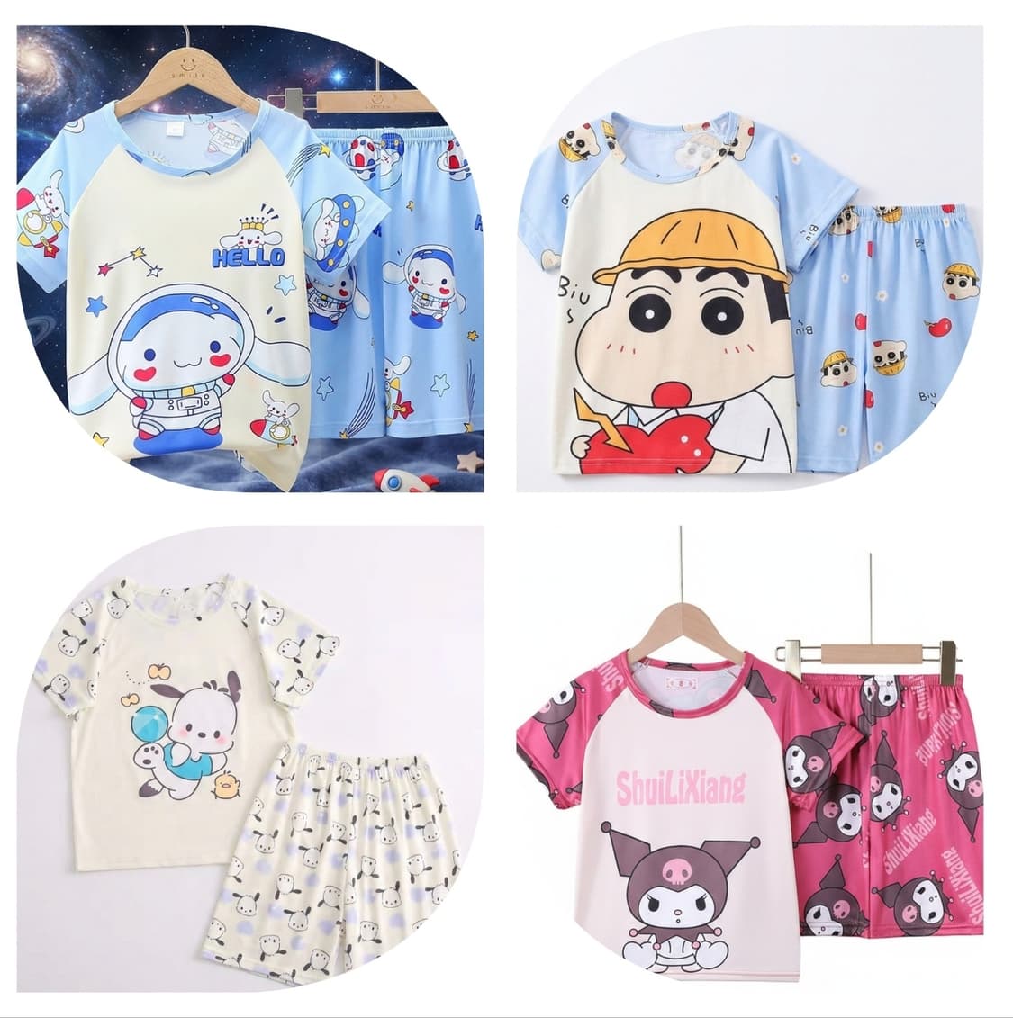 산리오 아동 잠옷 세트 새상품 (시나모롤.짱구.포차코.쿠로미)개당가격 상품이미지1