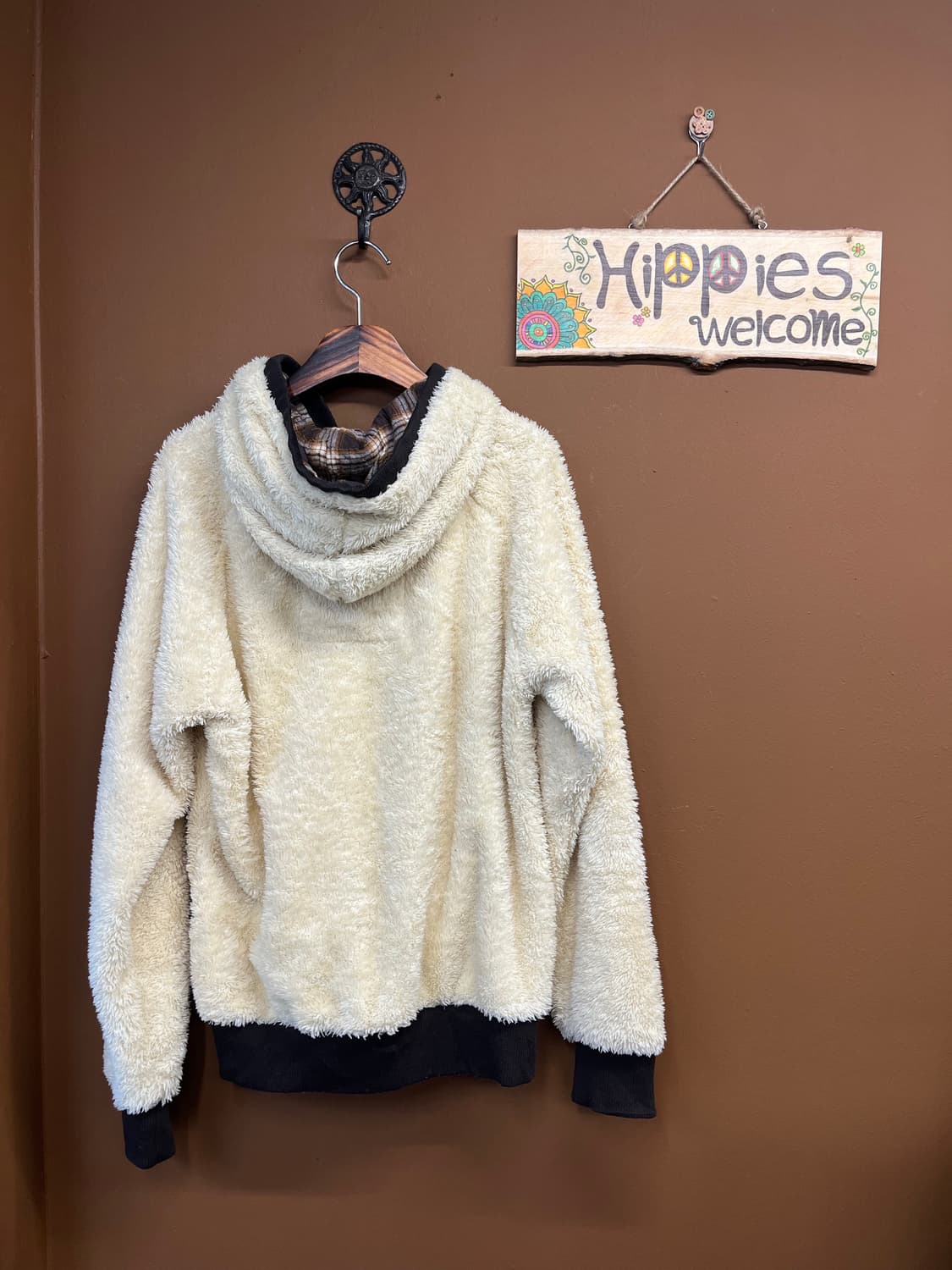 크림아이보리 플리스 후드집업 상품이미지4