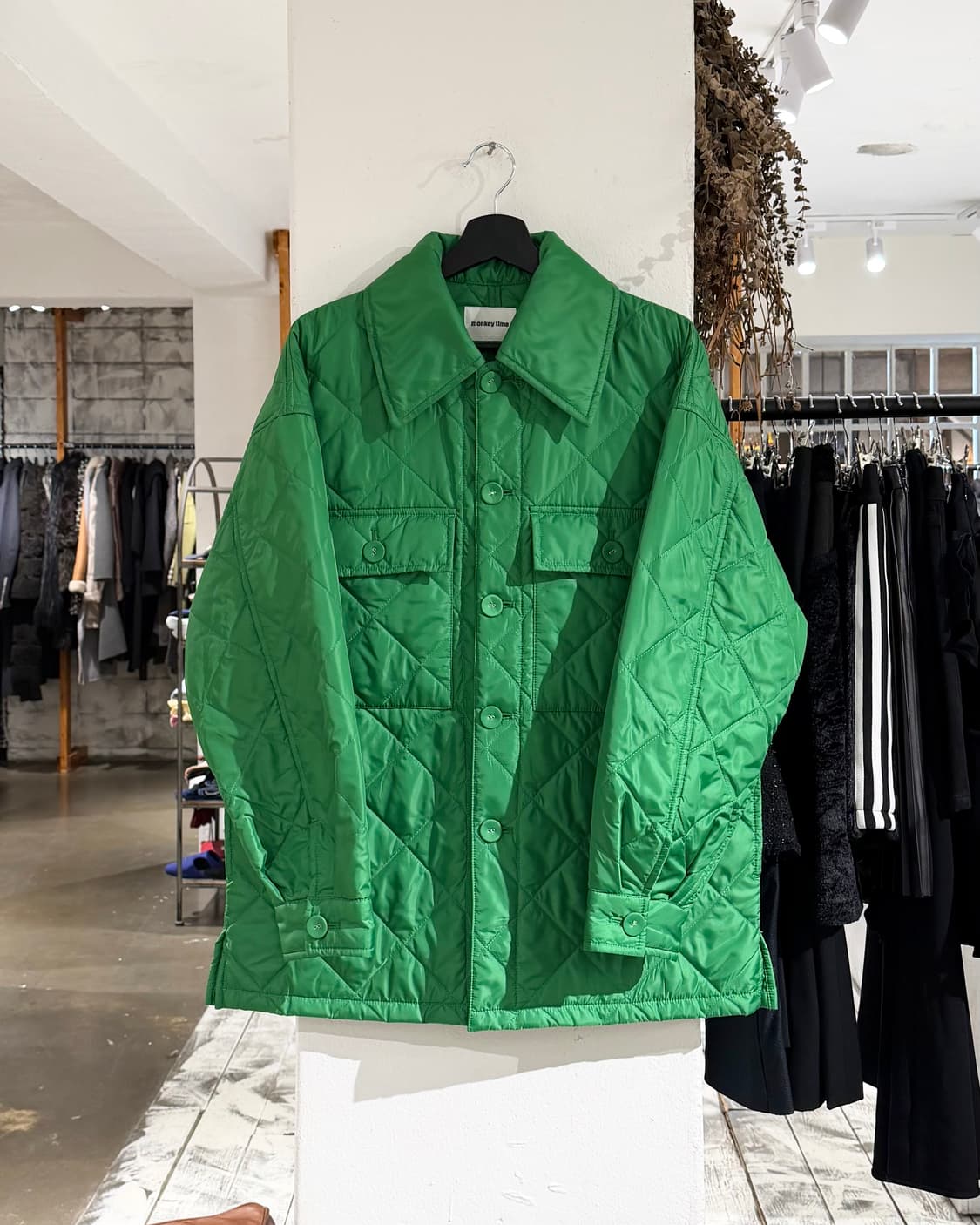 몽키 타임 그린 PE TFT  퀼티드 셔츠 자켓 상품이미지1