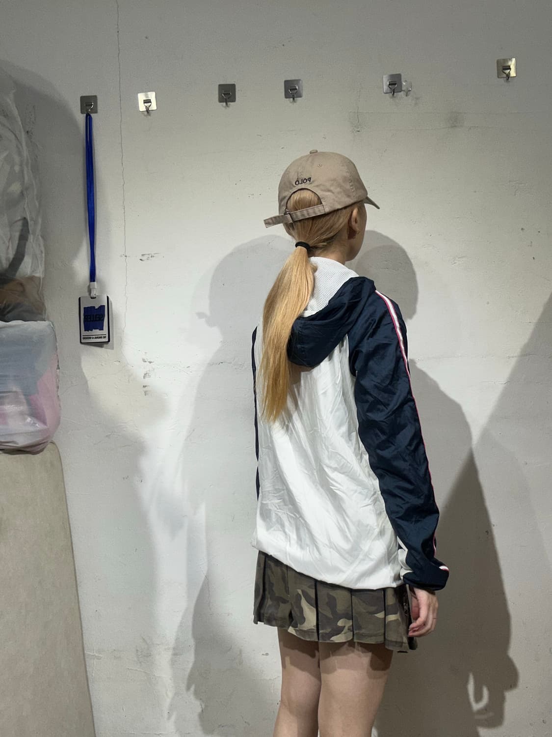 나이키 화이트 네이비 후드 트랙탑 져지 M 상품이미지3