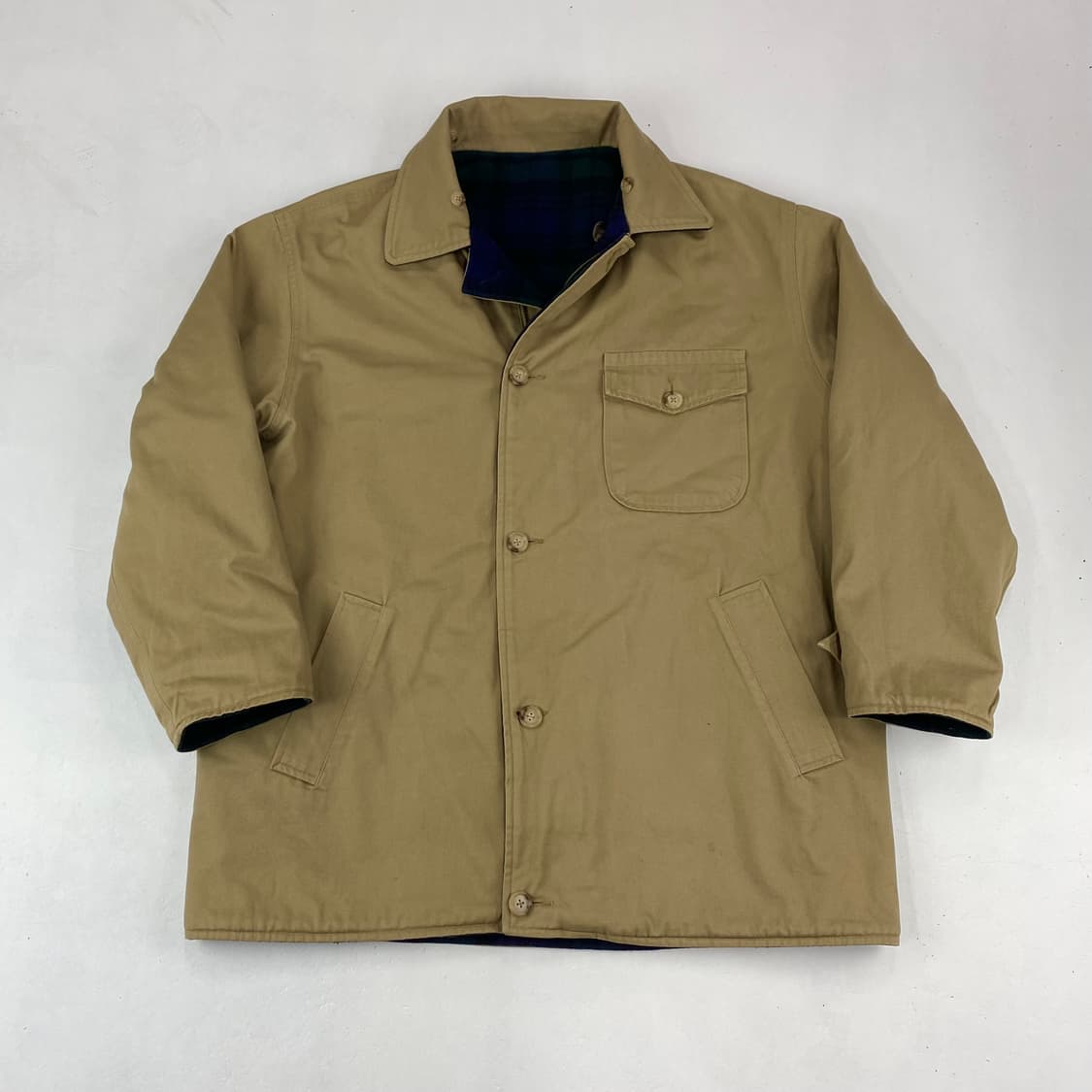 90s 폴로 블랙와치 체크 모직&코튼 리버시블 헌팅 자켓 (105) 상품이미지3