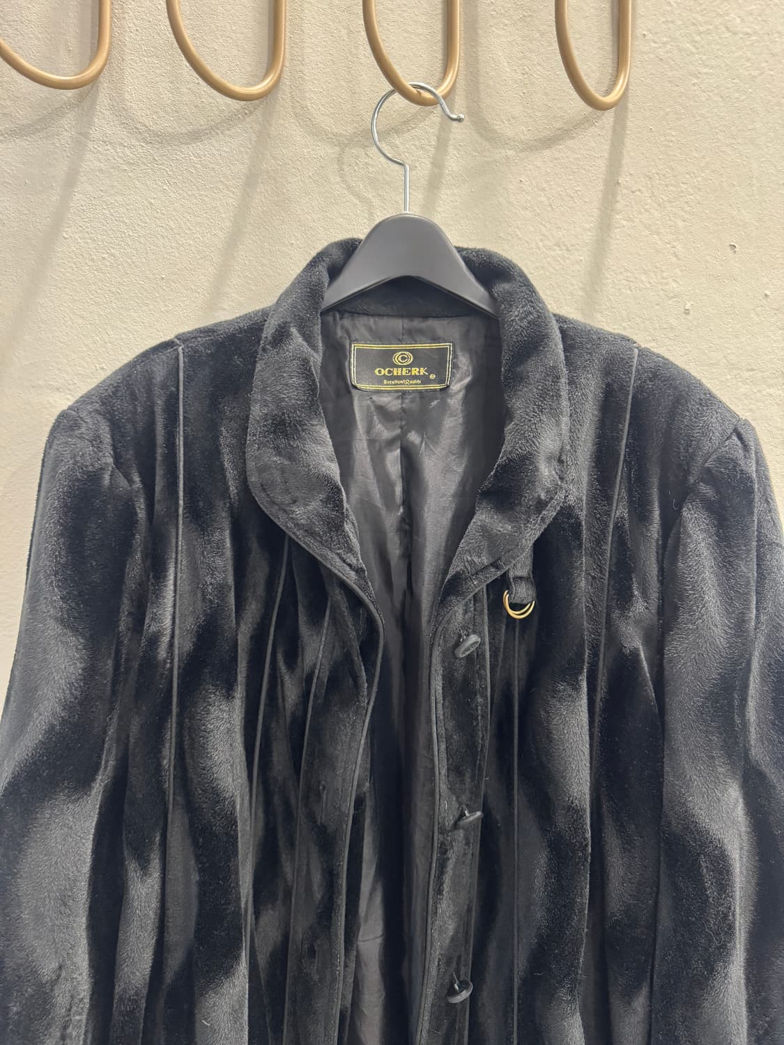 japan vintage 프래스트 페이크퍼 하프코트 상품이미지3