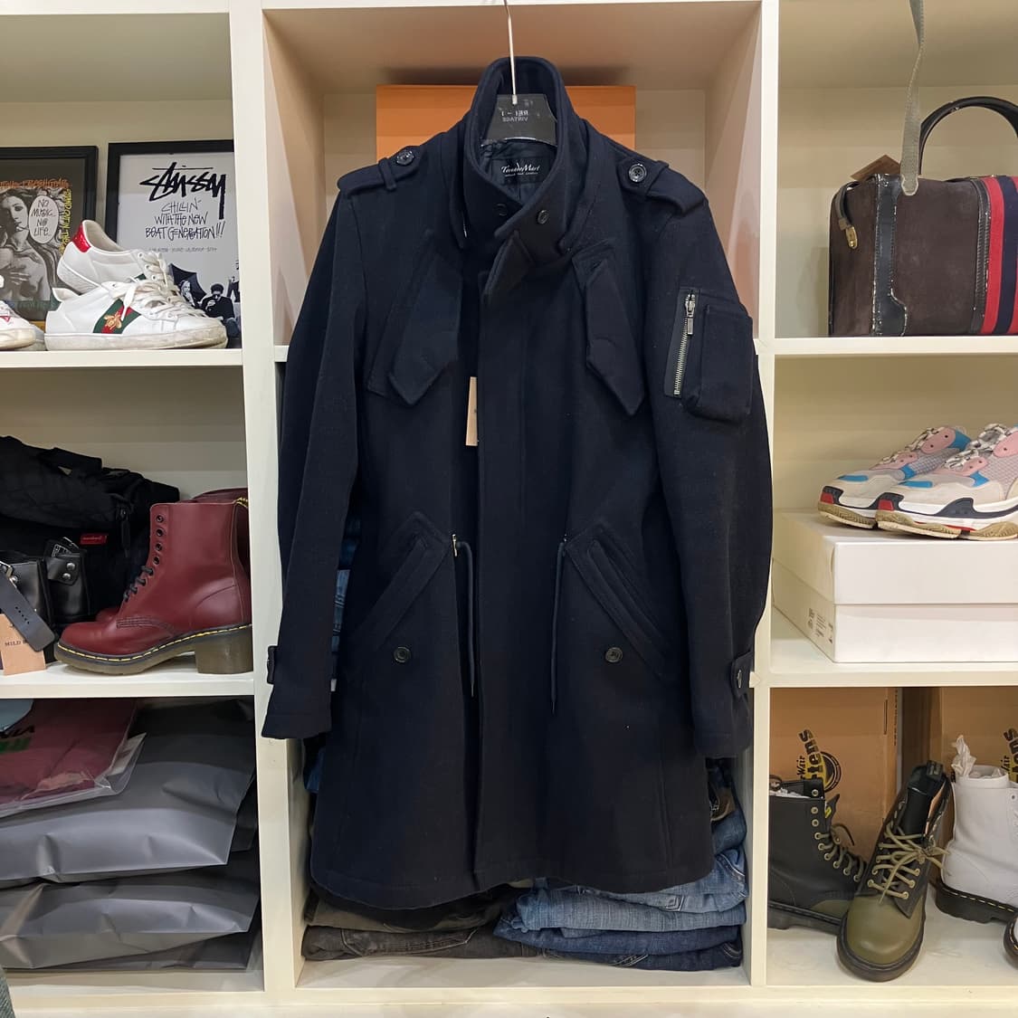 토네이도 마트 블랙 울 모직 코트 M 상품이미지1