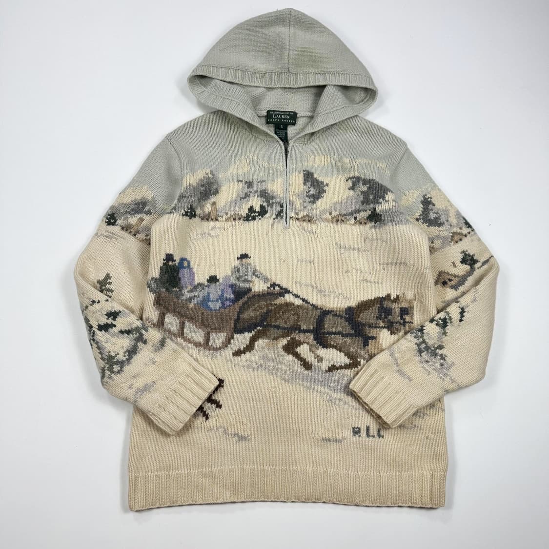 폴로 랄프로렌 RL 그래픽 후디 반집업 니트 (S 여성추천) 상품이미지2