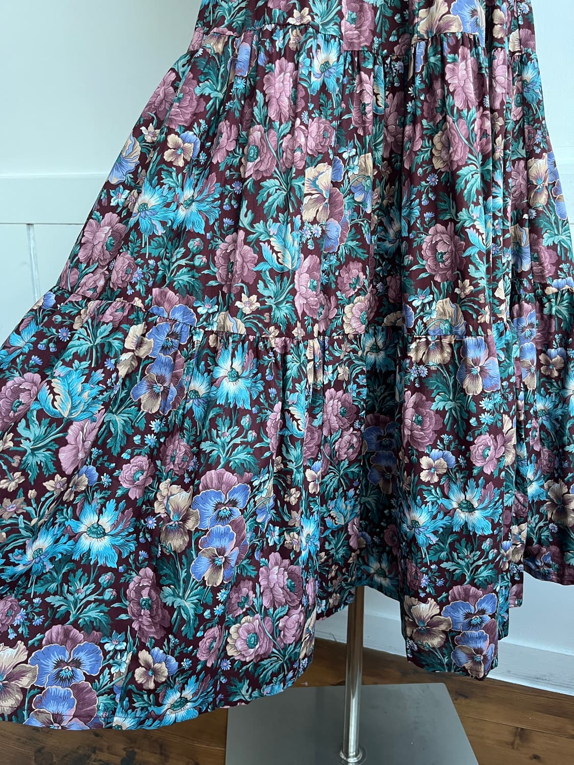 브라운 플라워 레이스 롱 원피스 상품이미지3