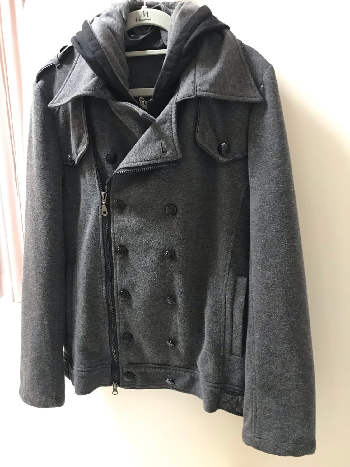 사선지퍼 나폴레옹 후드 코트 자켓 상품이미지1