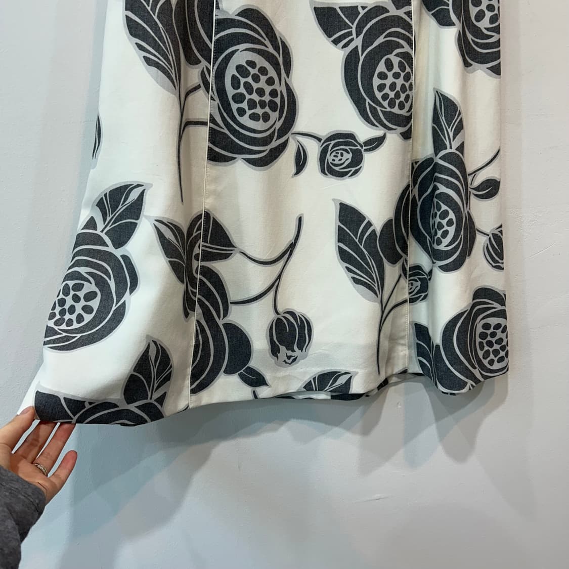 오리엔탈 플라워패턴 미디 스커트 상품이미지5