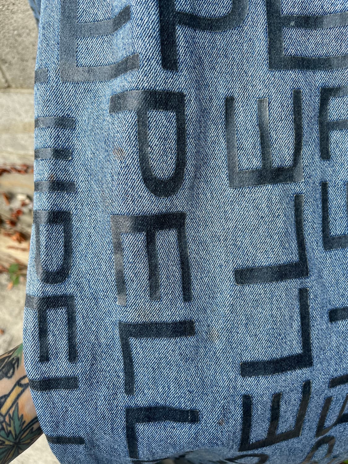 빈티지 Pelle Pelle 모노그램  레터링 오버 프린팅 배기진 36 상품이미지4