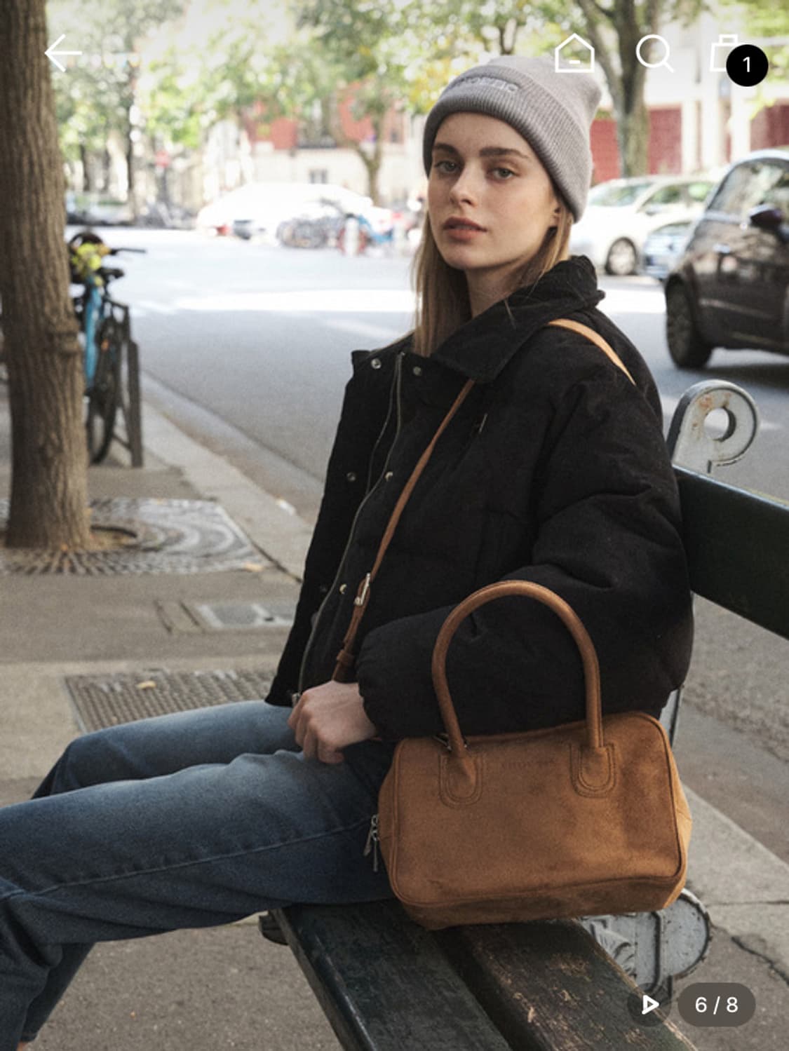 아노에틱 투웨이 스웨이드 토트백 크로스백 브라운 상품이미지3