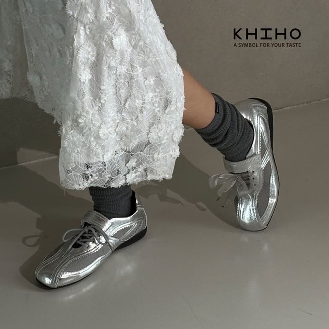 기호/PINKING MARY JANE SNEAKERS / SILVER 상품이미지1