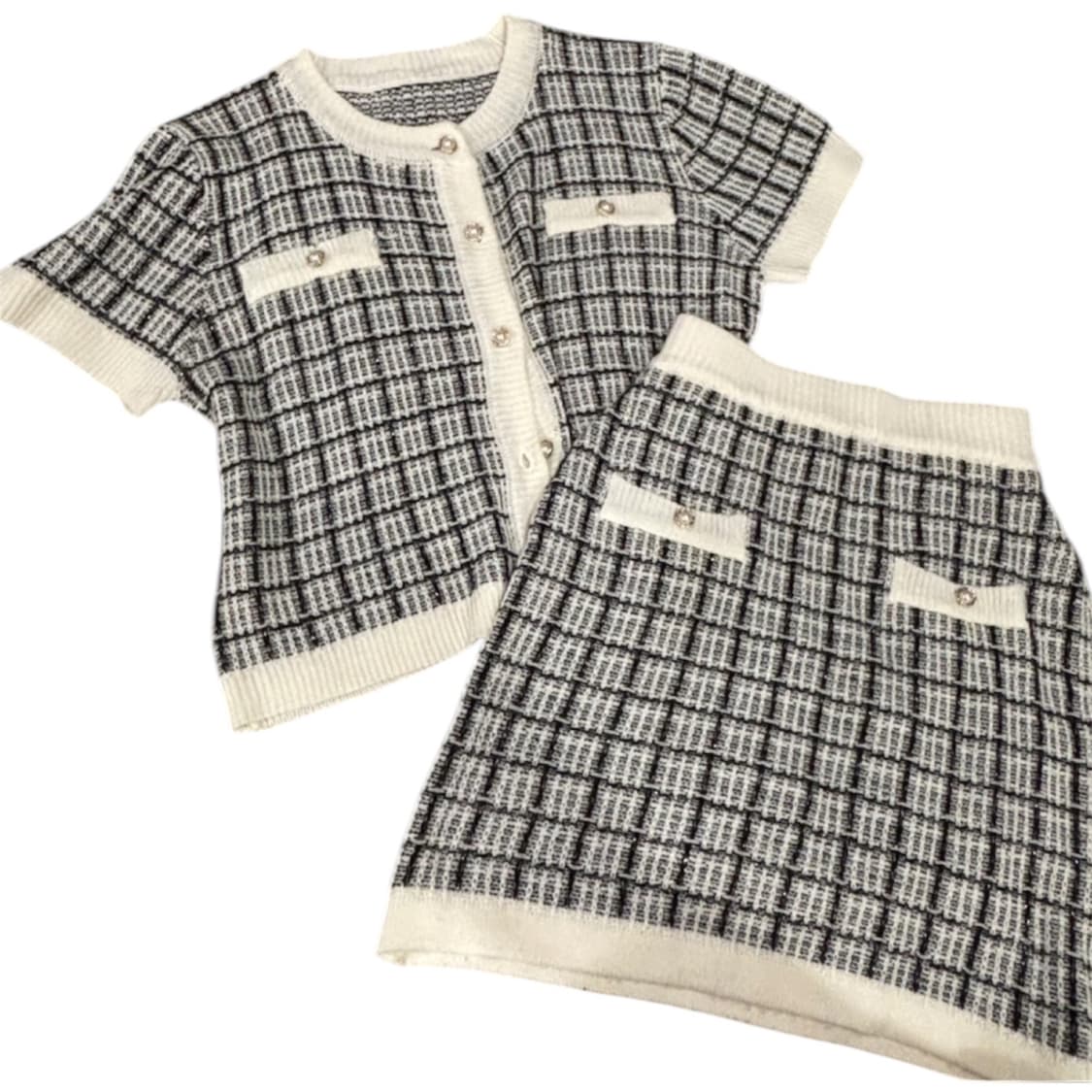 GRL 트위드 니트 투피스 셋업 상품이미지1