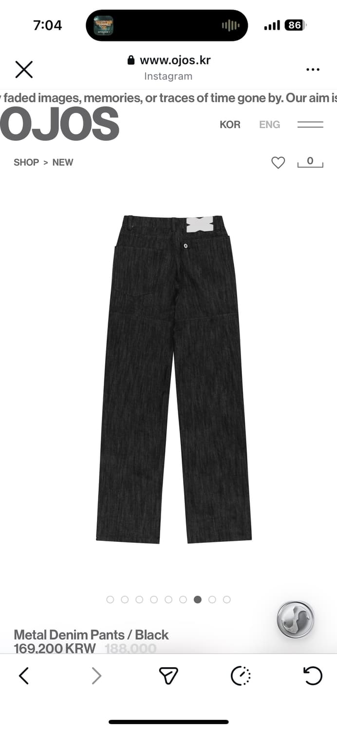 Ojos 오호스 메탈 데님 팬츠 2사이즈  상품이미지2