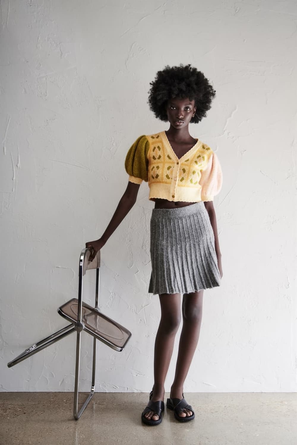 ZARA 플로랄 자카드 니트 가디건 상품이미지4