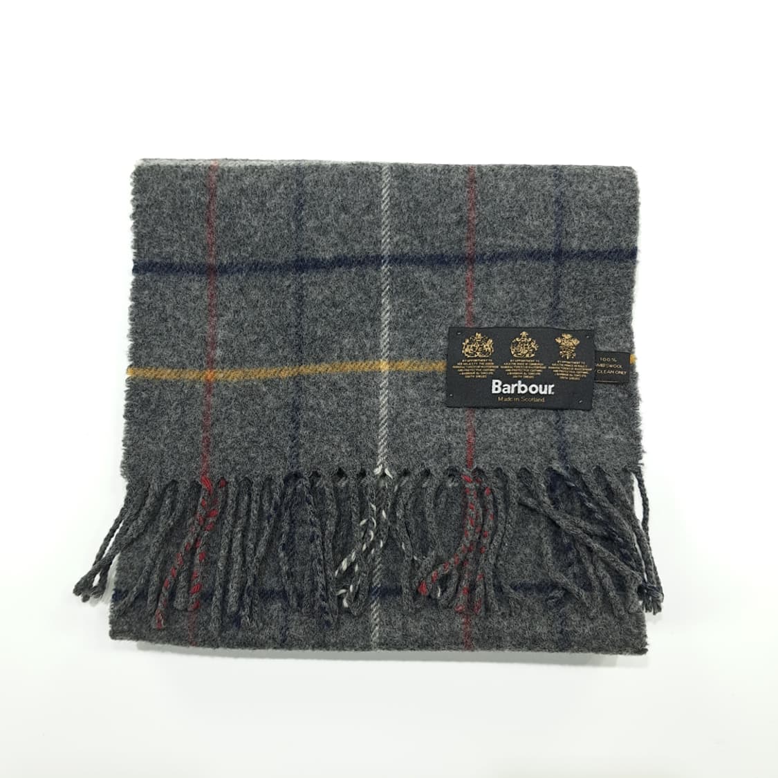 MX242 바버 그레이 윈도우페인 체크 램스울 목도리 머플러 상품이미지6