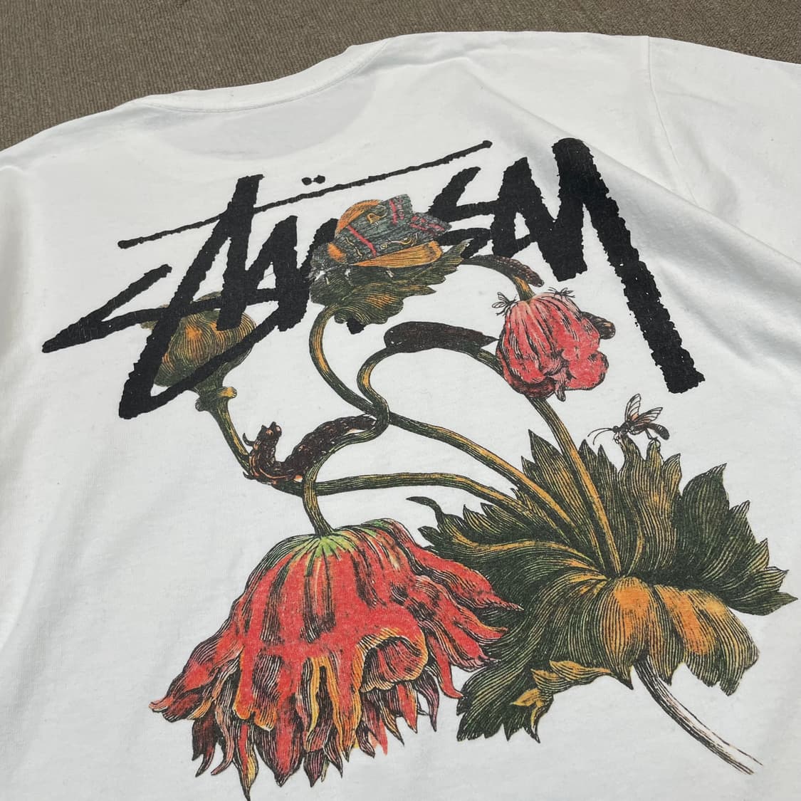 stussy 스투시 위더드 플라워 티셔츠 화이트 L 상품이미지6