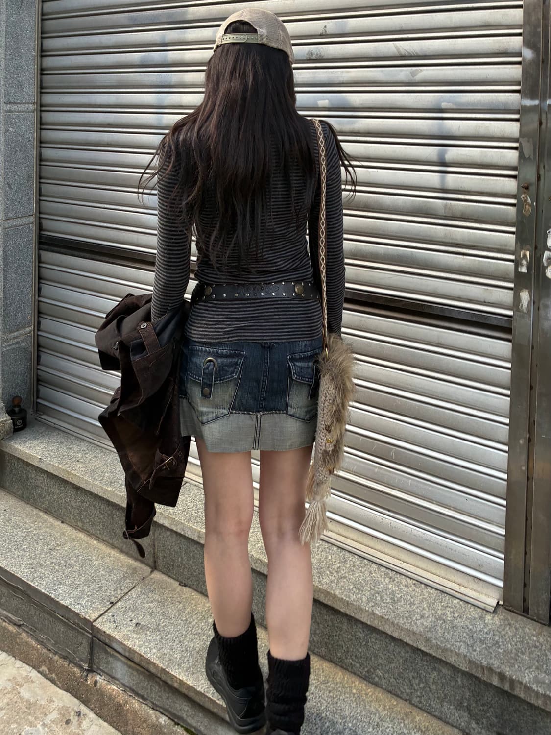 S)Japanese vintage Y2K 포켓 데님 미니스커트 상품이미지10