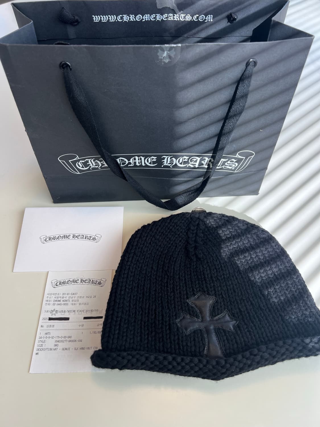 크롬하츠 크로스 패치 캐시미어 비니 상품이미지1