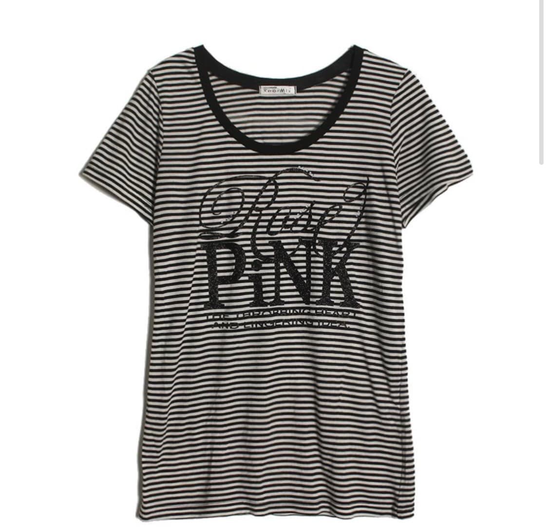 펑크 이모 y2k 갸루 스트라이프 티셔츠 상품이미지1