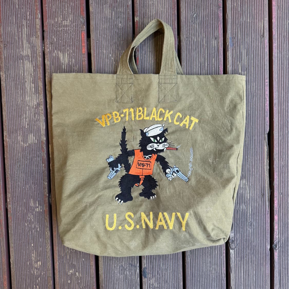 U.S.NAVY 블랙캣 토트백 카키 상품이미지1
