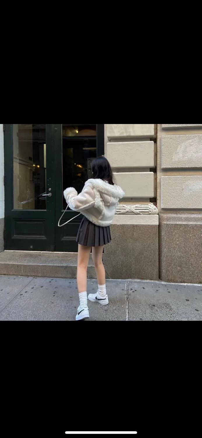 쓰리타임즈 베이비 후디 퍼코트 무스탕 상품이미지1