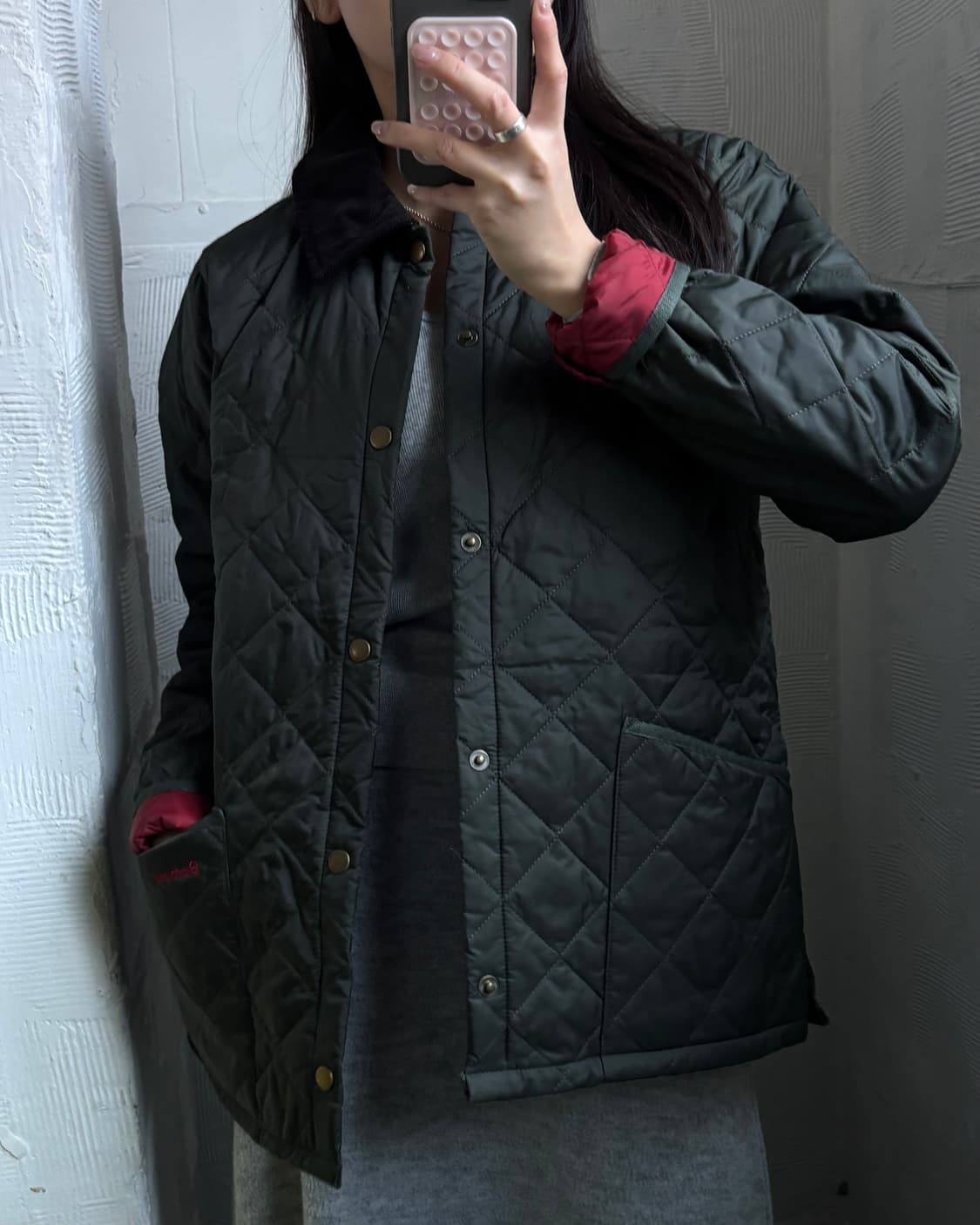 Barbour 바버 리데스데일 카키컬러 퀄팅 자켓 상품이미지1