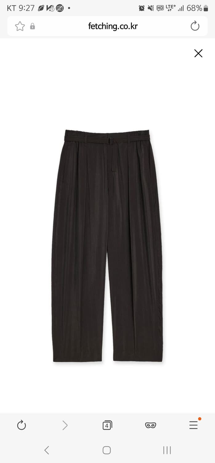 르메르 드라이 실크 벨티드 팬츠 48(m) 다크 에스프레소 상품이미지2