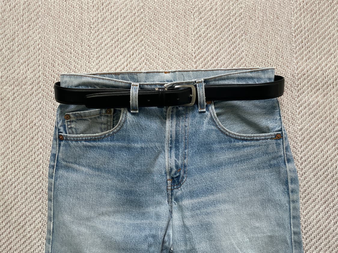 GEOFFREY BEENE 실버버클 레더 벨트  J04079 상품이미지1