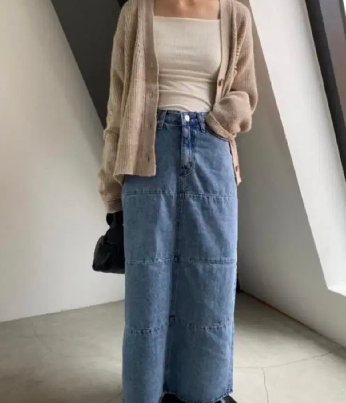 롱 데님스커트 청스커트 라룸 어텀 롱스커트 어리틀빗 매니크 상품이미지1
