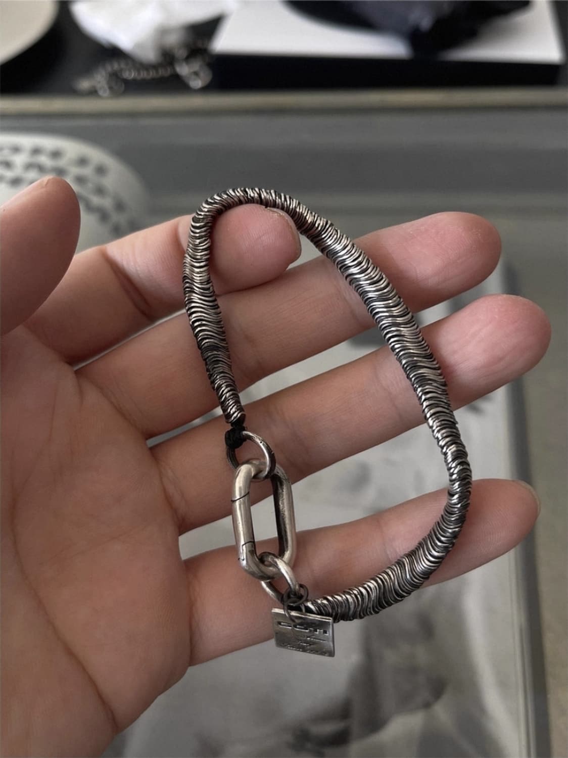 Oceanora 다크 고딕 핸드메이드 925 실버 헤비 팔찌 상품이미지9