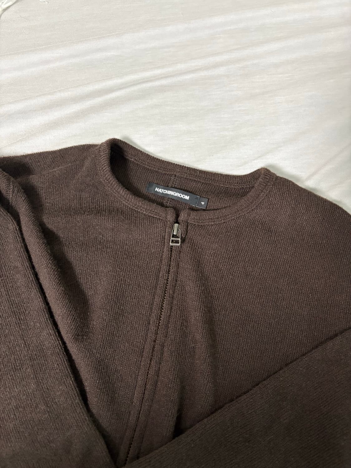 4)해칭룸 레이어 가디건 브라운 상품이미지4