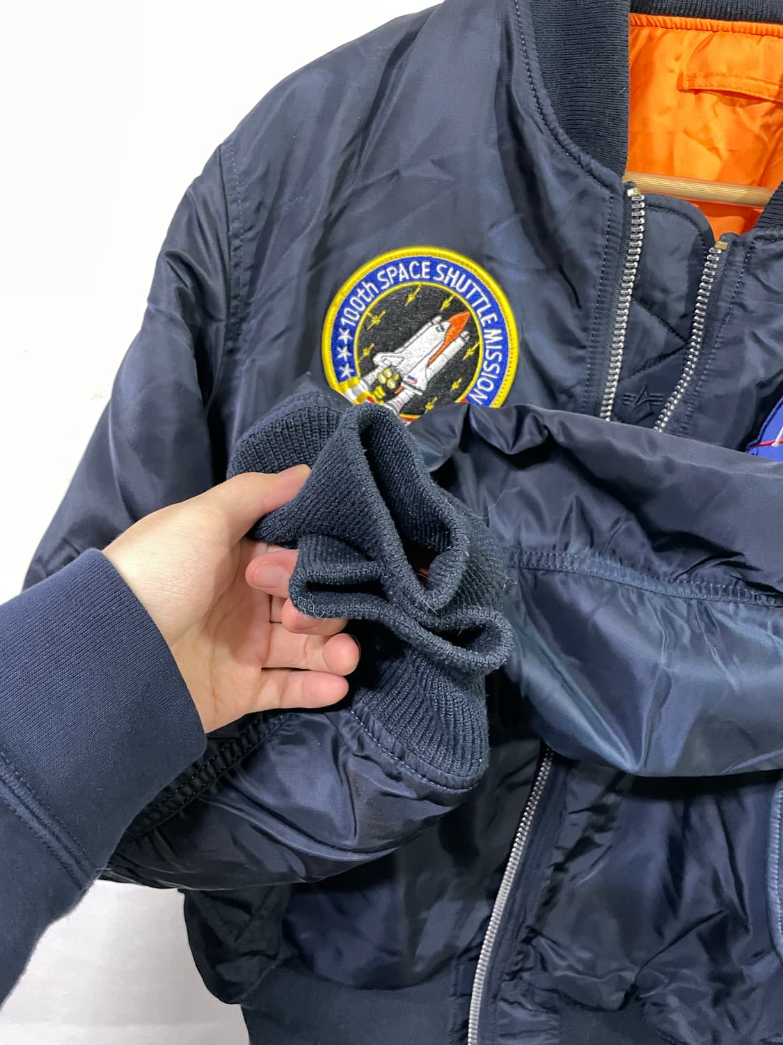 알파인더스트리 MA-1 블루종 봄버 자켓 100-105 나사콜라보 상품이미지7